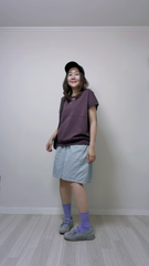 斜駁線T-shirt/暗紫
