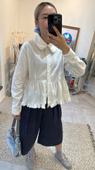 燈心絨7分褲/深藍