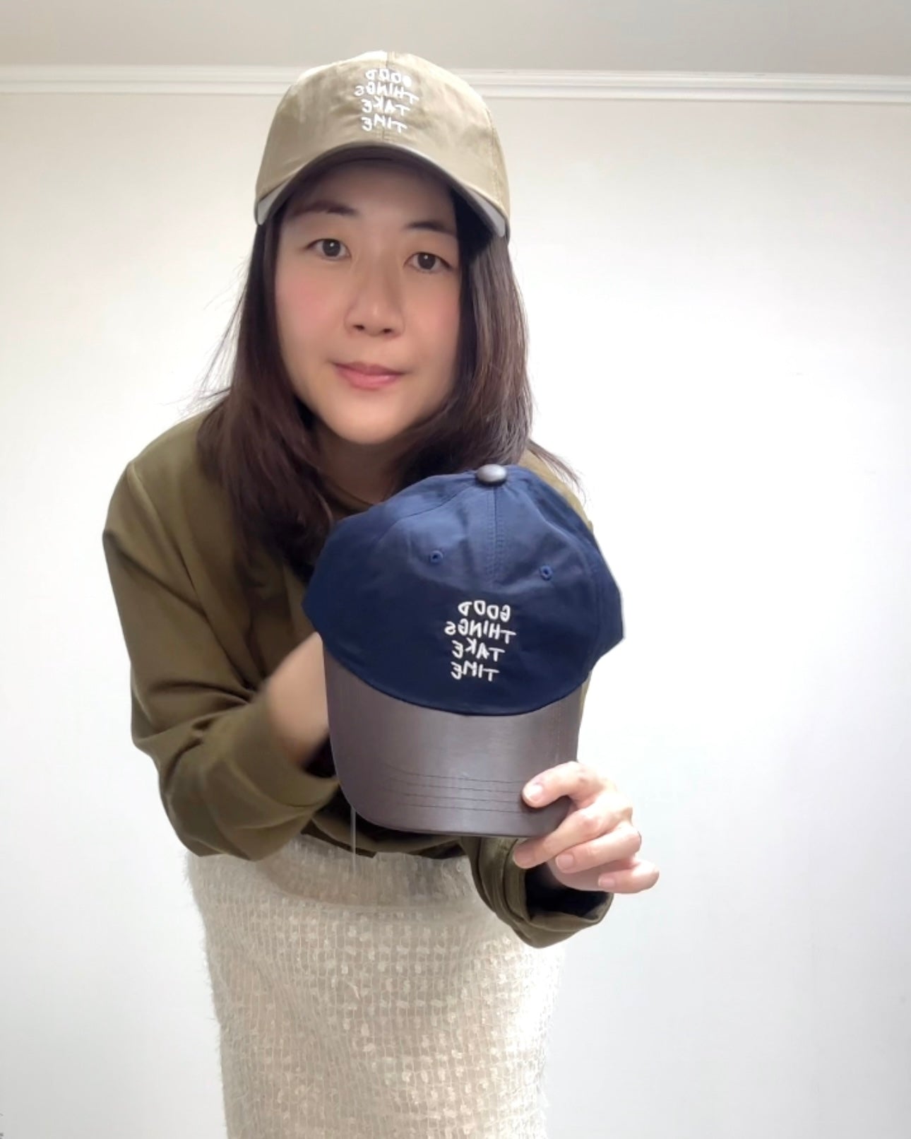 Good Things繡字cap帽/深藍