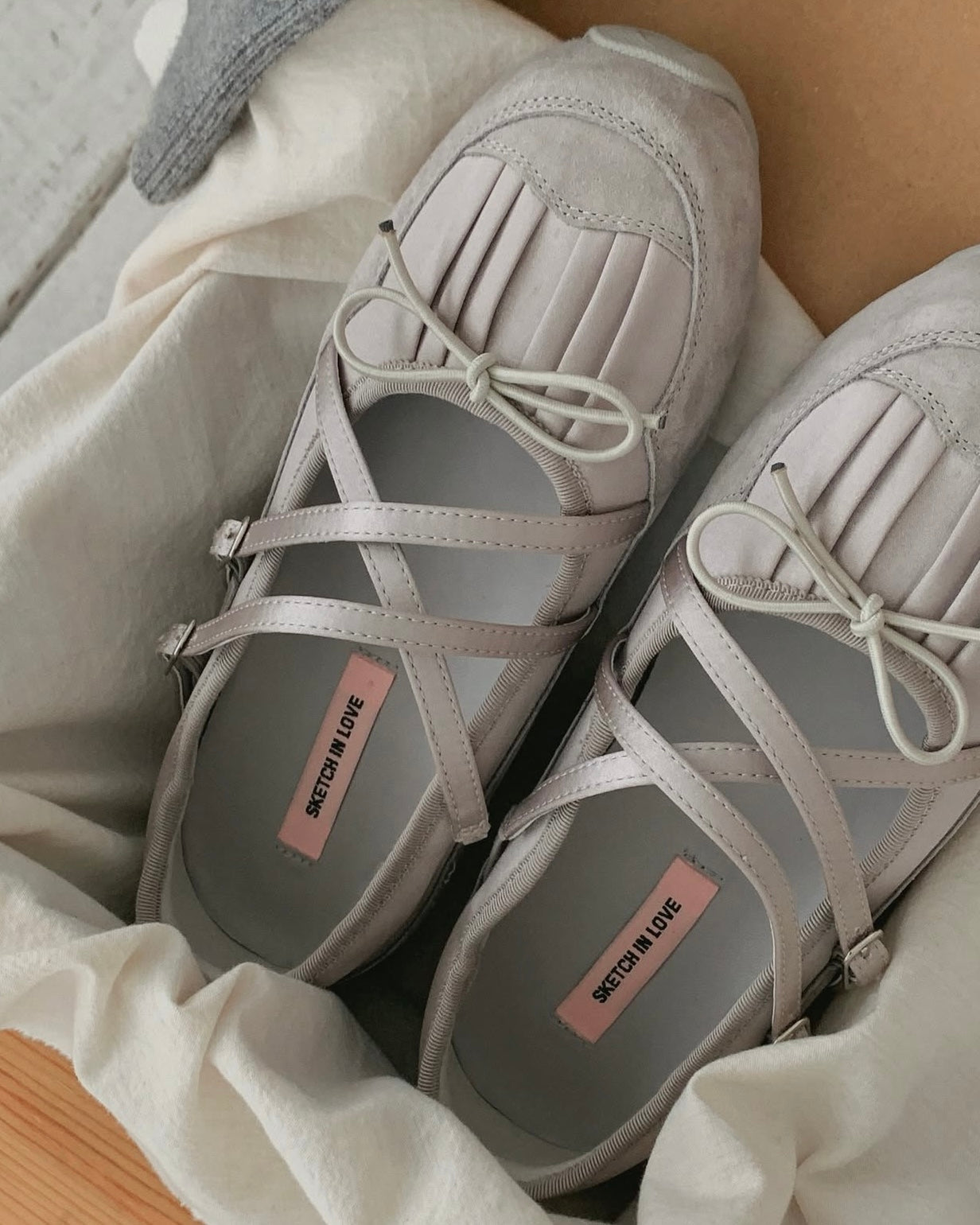 (預購)併布Sporty Mary Jane/灰