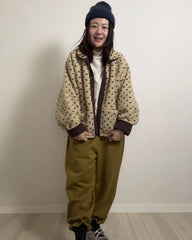 雙面點點外套/深啡+杏