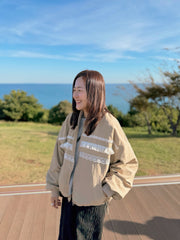 喱士縮褶外套/杏