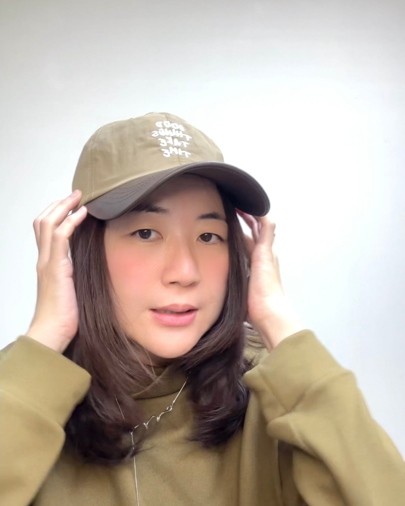 Good Things繡字cap帽/杏