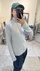 中間駁線樽領T-shirt/淺灰