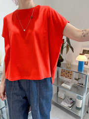(訂貨：約15工作天)
梯型舒適T-shirt/橙紅