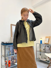 Ruffle領牛仔恤衫外套/黑