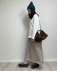 衫腳Ruffle長T-shirt/白