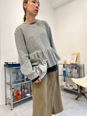 Ruffle衫腳T-shirt/灰