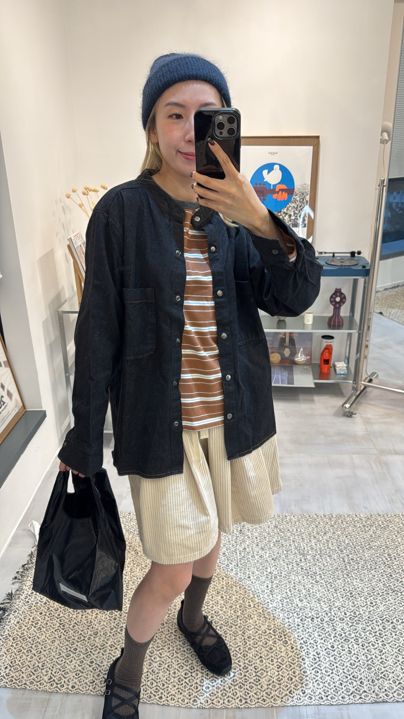 燈心絨短褲/米白