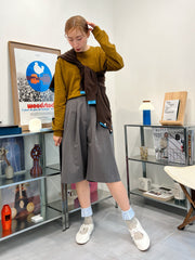 束袖T-shirt/橄欖