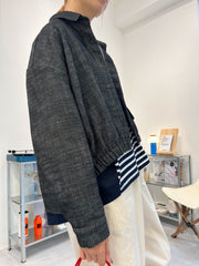 束腳牛仔薄外套/黑