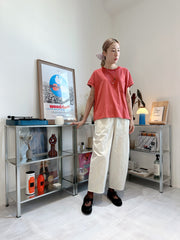 口袋Boxy Tee/霧橙紅