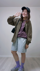 斜駁線T-shirt/暗紫