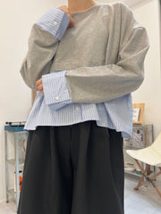 下半條子薄衛衣/灰