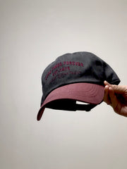 雙色cap帽/灰紅