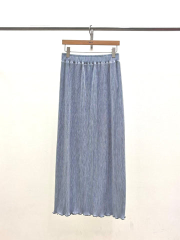 壓褶木耳腳直身裙/灰