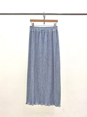 壓褶木耳腳直身裙/灰