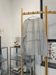 後束腰透薄恤衫外套/淺灰