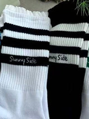 Sporty ruffle襪/黑