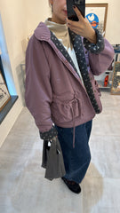 雙面點點外套/霧紫+灰