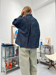 束腳牛仔薄外套/藍