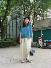 蝙蝠袖T-shirt/藍