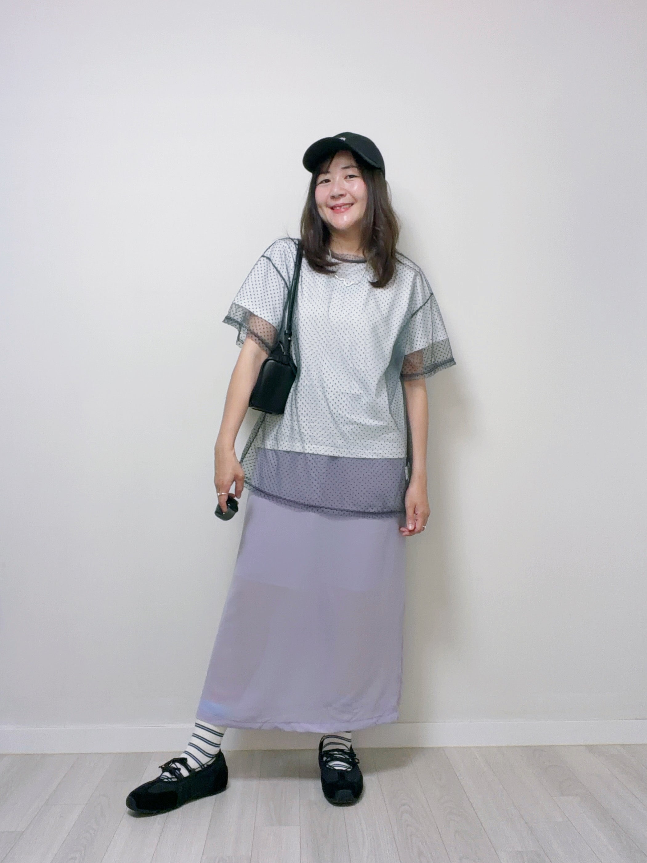 點點網布闊衫/灰 （不連T-shirt)