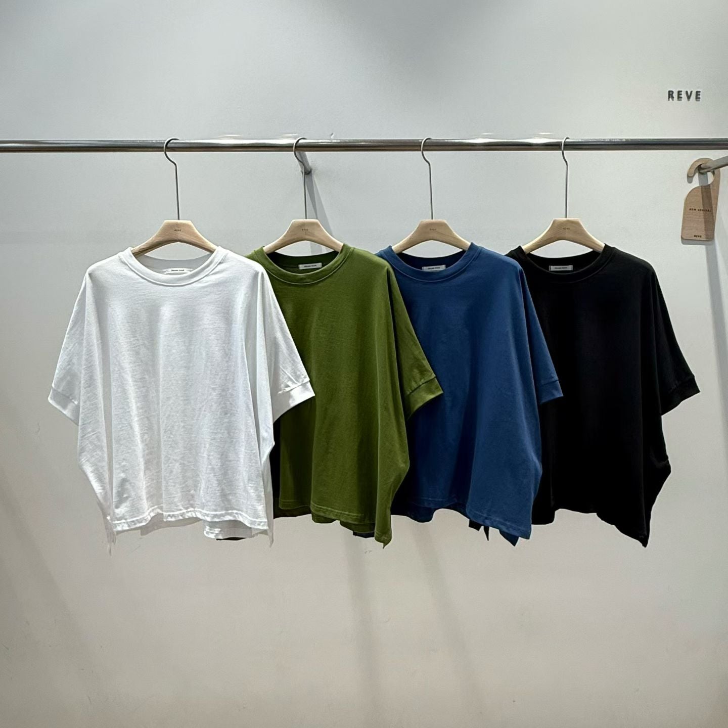 中袖Boxy T-shirt/藍