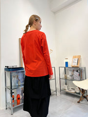 長身T-shirt/橙紅