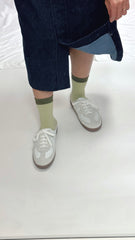 (訂貨)前開叉牛仔裙/藍