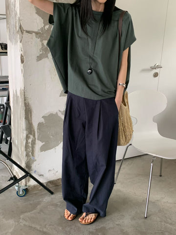 蝙蝠袖T-shirt/深灰綠