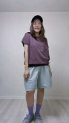 斜駁線T-shirt/暗紫