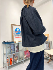 Ruffle領牛仔恤衫外套/藍