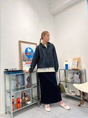 Ruffle領牛仔恤衫外套/藍