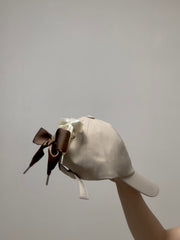 後蝴蝶結cap帽/杏