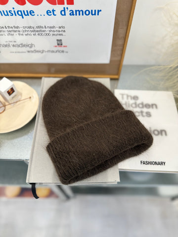 兔毛冷帽/深灰啡