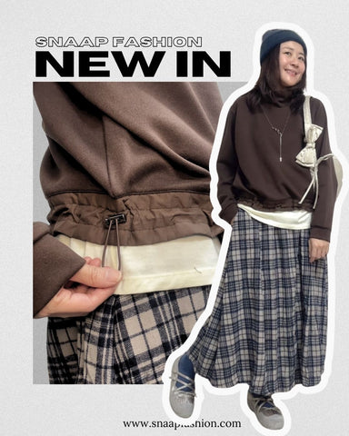 衫腳併布束腳T-shirt/深啡