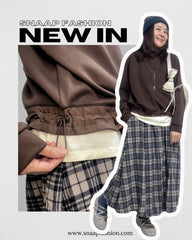 衫腳併布束腳T-shirt/深啡