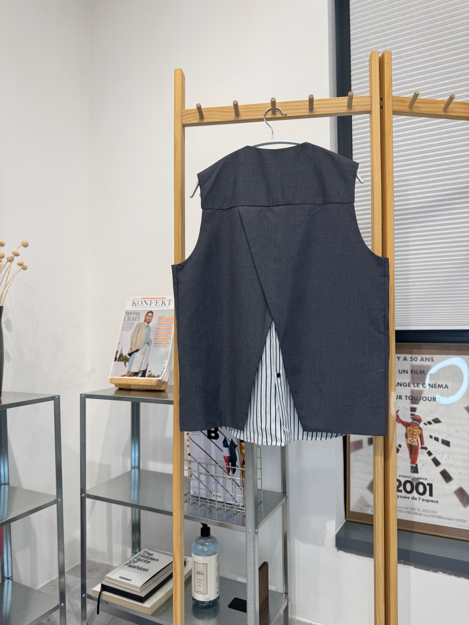 後併恤衫西裝背心/灰