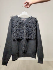 紗紗ruffle cardigan/灰