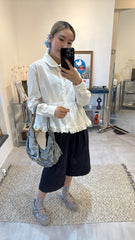 Ruffle腳恤衫/白 (size 偏細, 適合穿開XS-S碼客人)