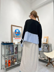 下半條子薄衛衣/黑