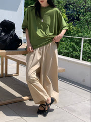 中袖Boxy T-shirt/綠茶
