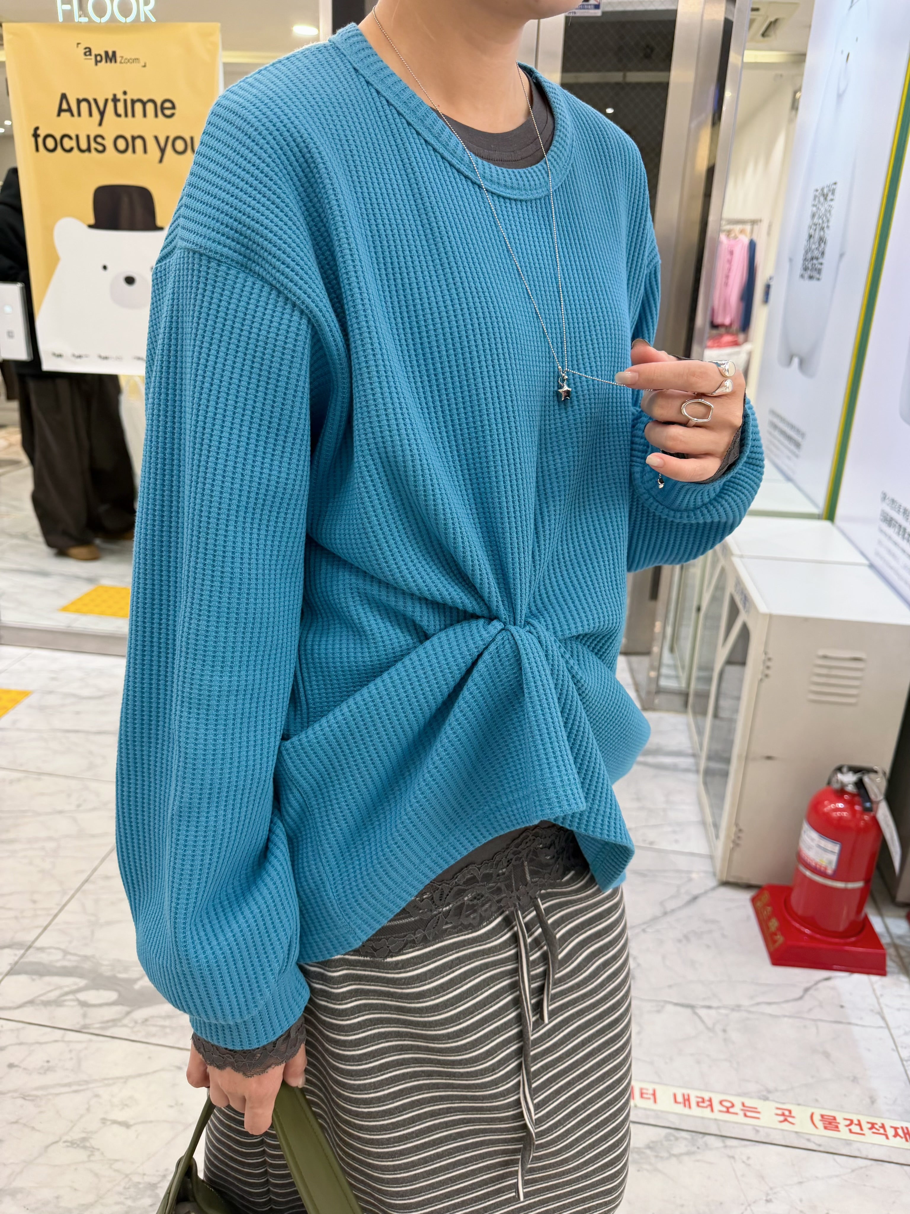 Waffle T-shirt/彩藍