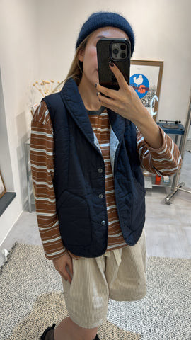 反領背心/黑