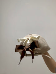 後蝴蝶結cap帽/杏