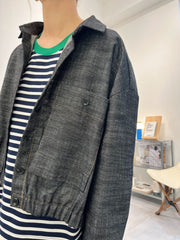 束腳牛仔薄外套/黑