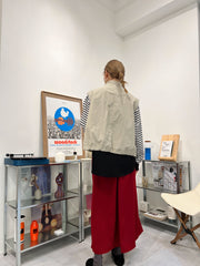 大口袋背心/米白