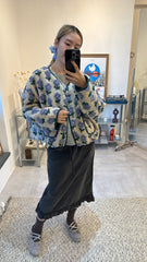 Ruffle腳燈心絨裙/灰