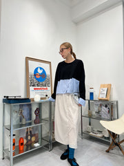 下半條子薄衛衣/黑